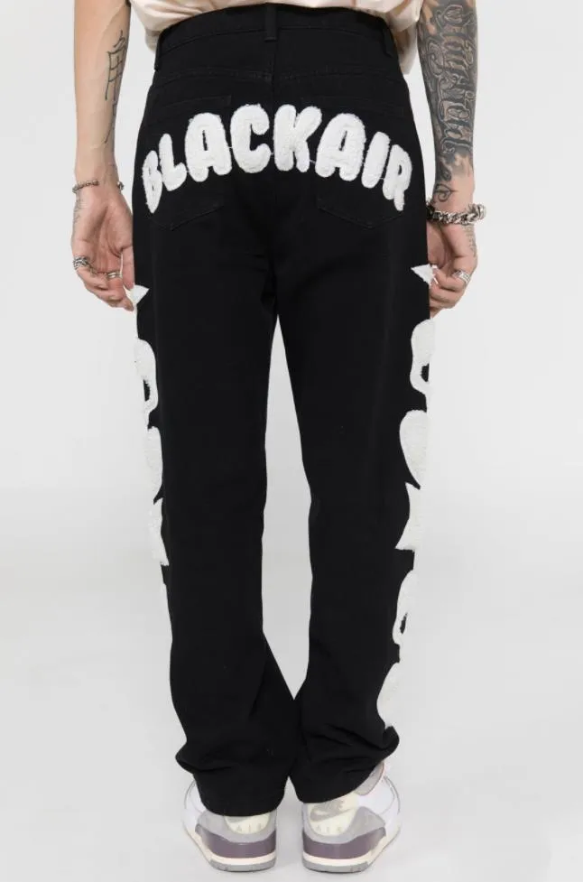 Star Skull Patchwork Straight Jeans