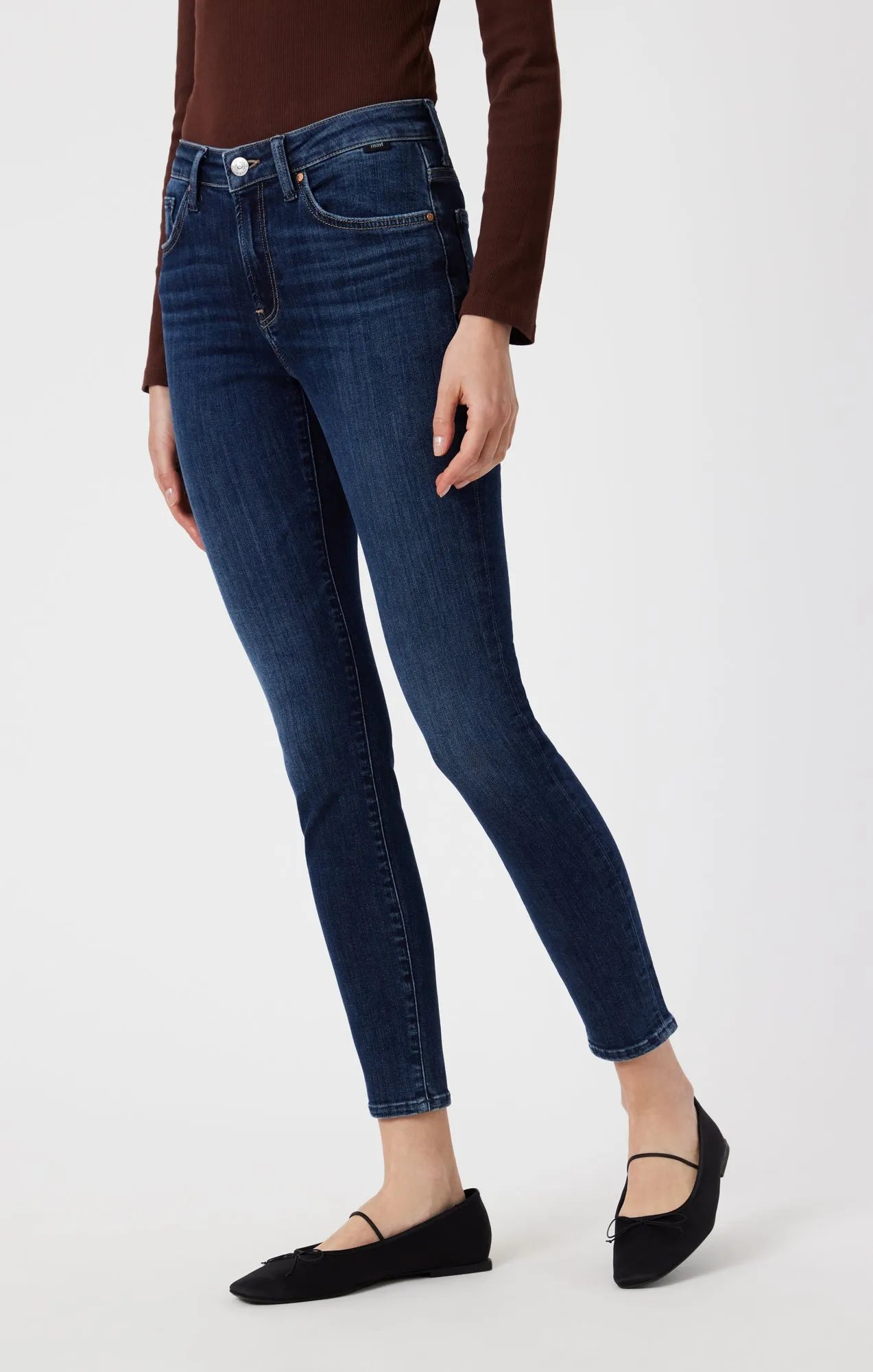 TESS SKINNY IN DARK BRUSHED FLEX BLUE