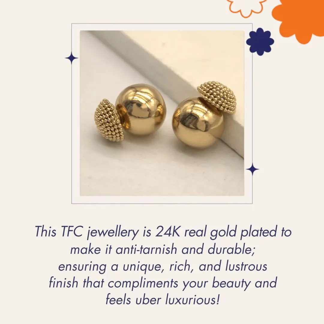 TFC 5 Heart String Gold Plated Dangler Earrings