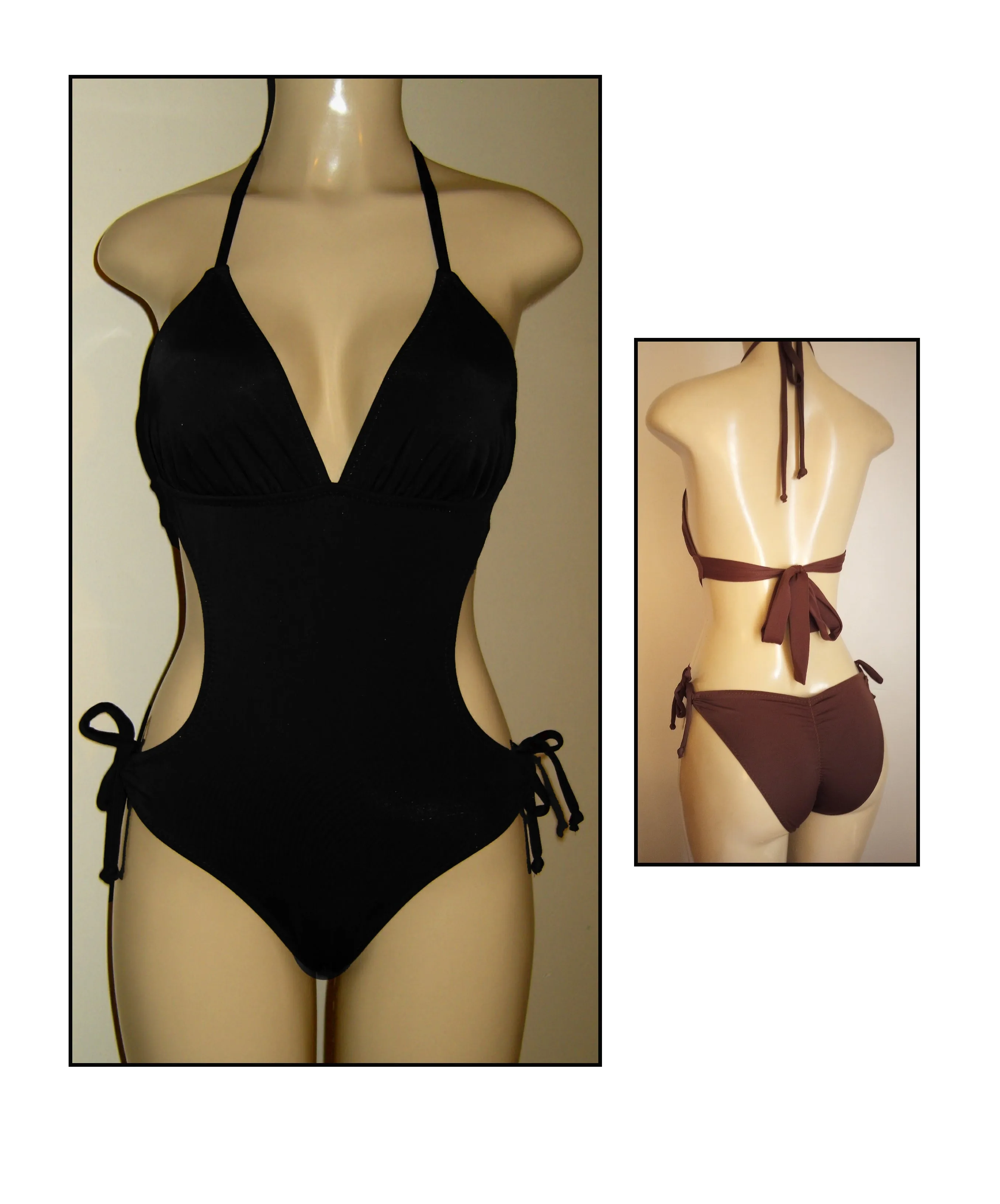 Tie Back Halter One Piece Swimsuit