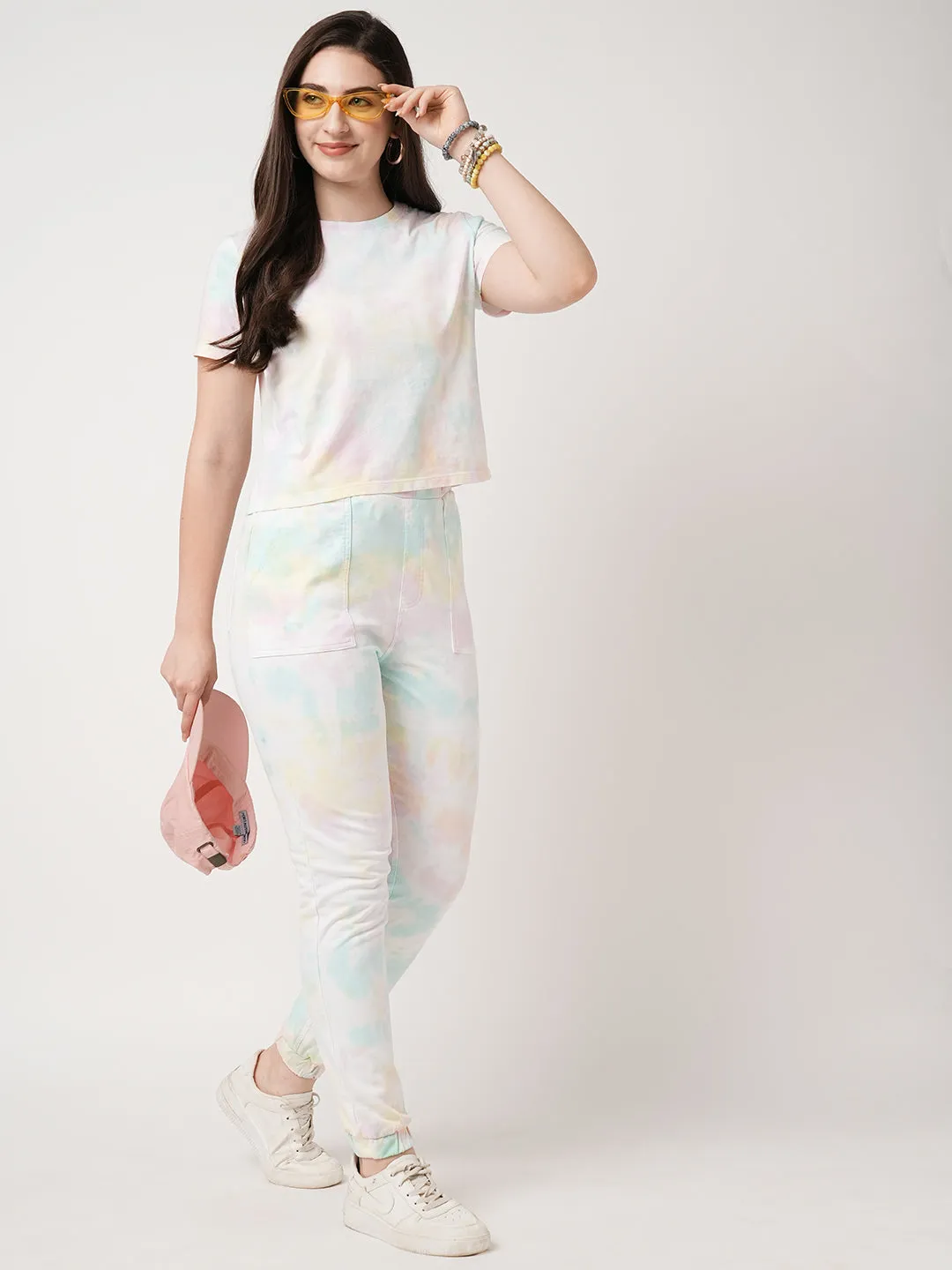 Women Multi Tie & Dye Short Sleeves T-shirt