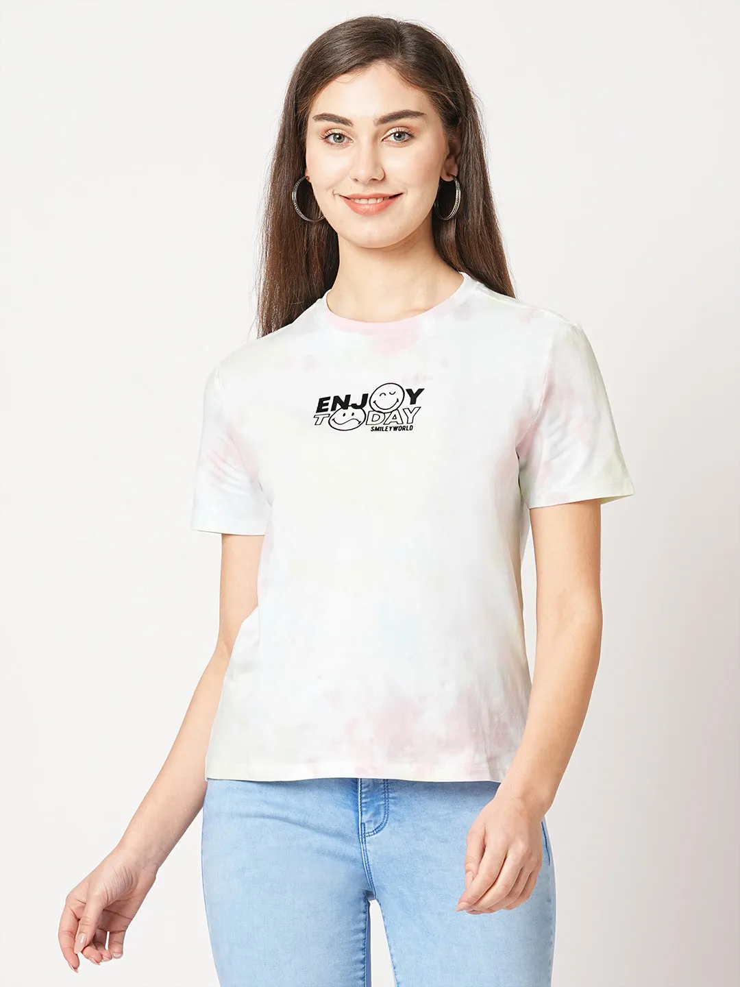 Women Multi Tie Dye Tie & Dye Short Sleeves T-Shirts