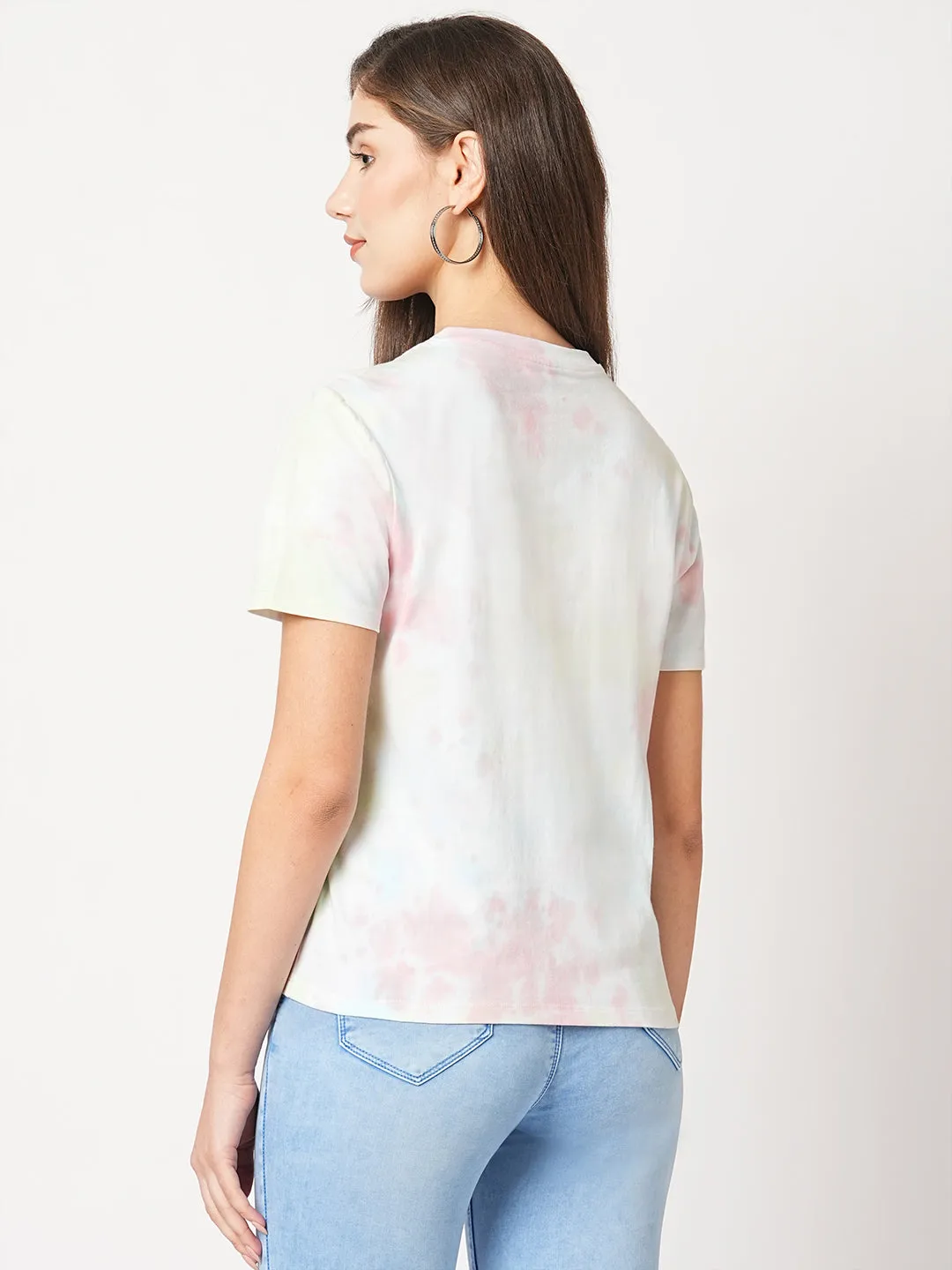 Women Multi Tie Dye Tie & Dye Short Sleeves T-Shirts