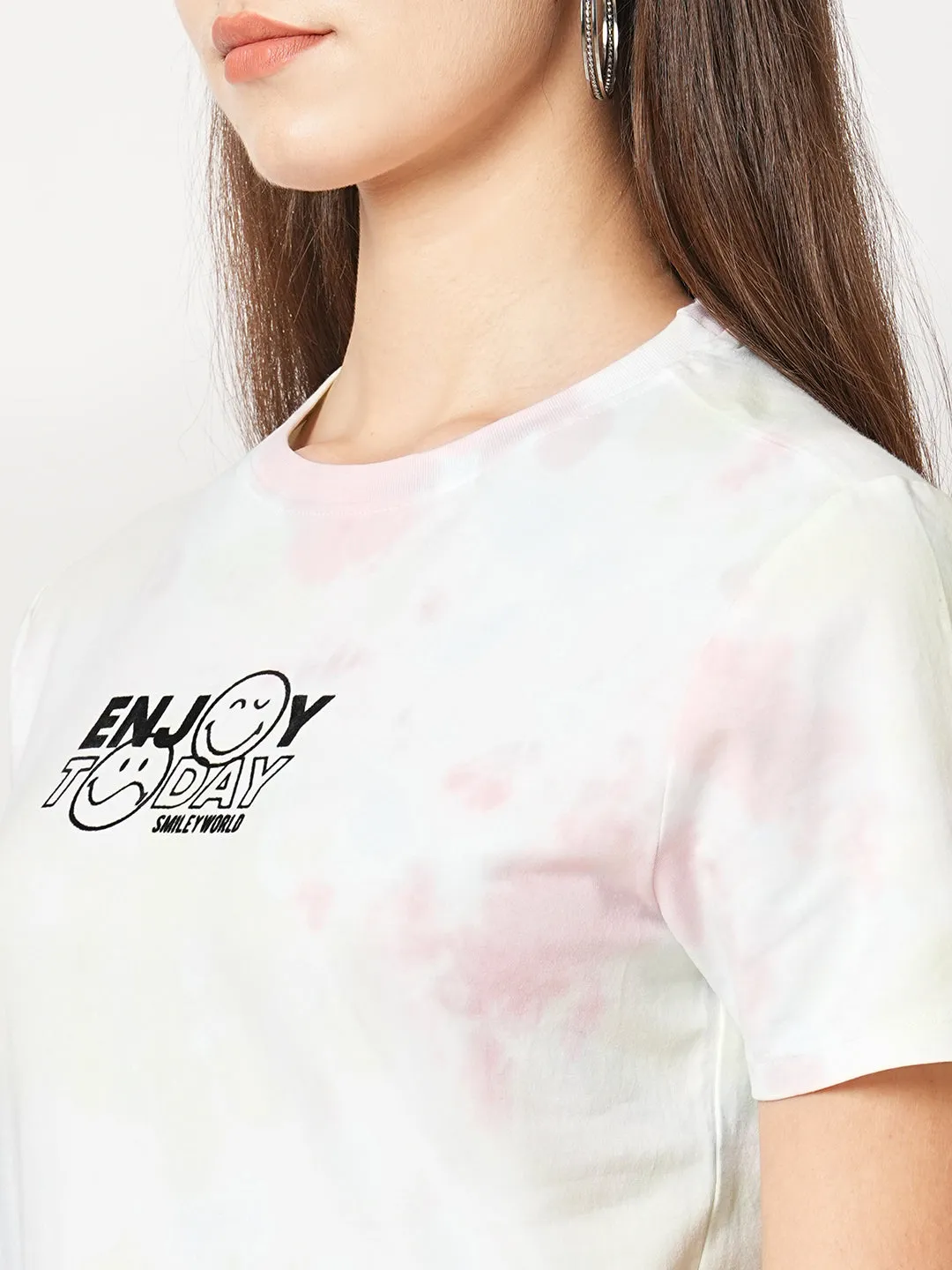 Women Multi Tie Dye Tie & Dye Short Sleeves T-Shirts